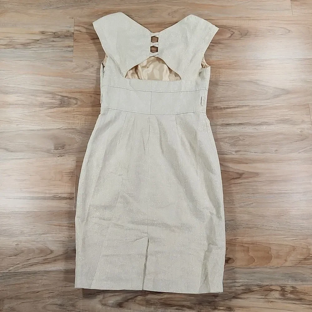 🔹️NWT Rampage Gold Shimmery Sleeveless Linen Blend Dress Medium